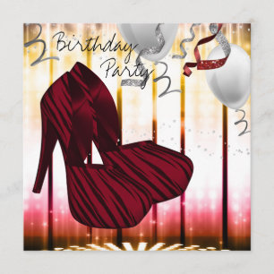 Invitation Chaussures à talons hauts Red Zebra pour une fête 