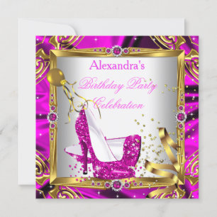 Invitation Chaussures à talons hauts rose chaud pailletées en