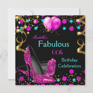 Invitation Chaussures à talons hauts rose vif bleu sarcelle F