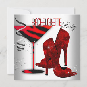 Invitation Chaussures à talons hauts rouges blanches pour ent