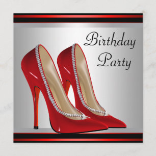 Invitation Chaussures à talons hauts rouges de femme Fête d'a