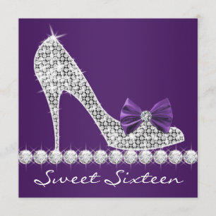 Invitation Chaussures à Talons Hauts Violettes Fête d'Anniver