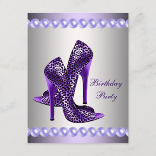 Invitation Chaussures à talons hauts violettes pour fête d'an