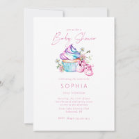 Chaussures bébé roses, cupcake et Baby shower de f