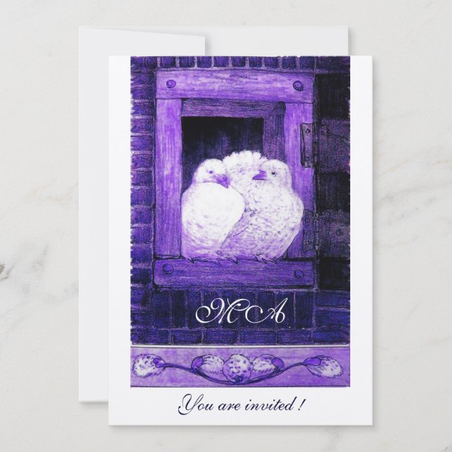 Invitation CHAUSSURES BLANCHES À LA FENÊTRE monogramme, or mé (Devant)