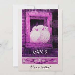 Invitation CHAUSSURES BLANCHES À LA FENÊTRE Monogramme, viole