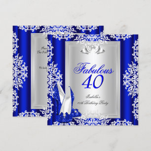 Invitation Chaussures Bleu Royal Fête d'Anniversaire Fantasti