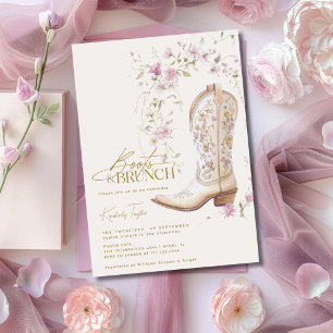 Invitation Chaussures & Brunch Fleurs Florales Roses Enterrem