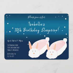 Invitation Chaussures Bunny Arrière - plan bleu Dîner d'anniv