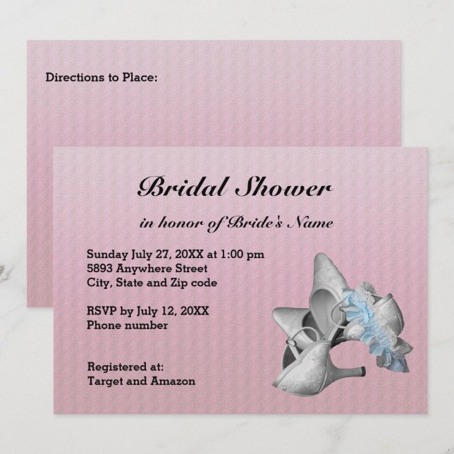 Invitation Chaussures, Ceinture de jarre et Fête des mariées  (Devant / Derrière)