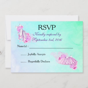 Invitation Chaussures de ballet en Aquarelle rose et Tutu RSV