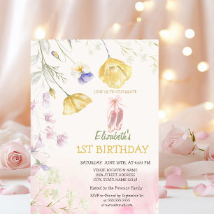 Invitation Chaussures de ballet Fleurs de naissance
