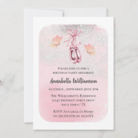 Chaussures de ballet roses et fête d'anniversaire