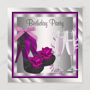 Invitation Chaussures de cocktails pour femmes rose chaud noi