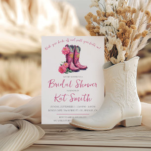 Invitation Chaussures de cow-girl occidentales et douche de m