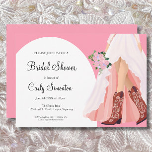 Invitation Chaussures de cowboy et robe de mariée : Baby Show
