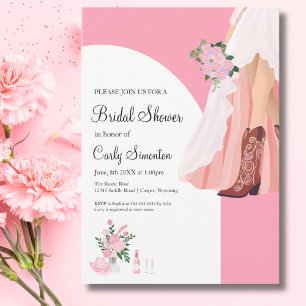 Invitation Chaussures de cowboy et robe de mariée : Baby Show