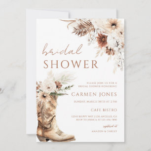 Invitation Chaussures de cowgirl florales boho pour enterreme