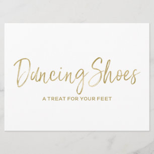Invitation "Chaussures de danse" Enseigne de mariage dorée él