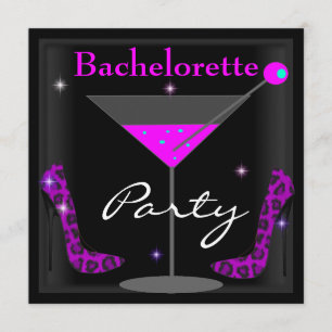 Invitation Chaussures de Martini Violet Rose Noir pour Enterr