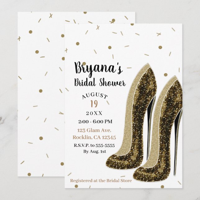 Invitation Chaussures de mode haute talons Glam Beauté Fête d (Devant / Derrière)