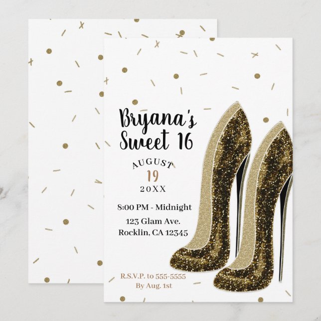 Invitation Chaussures de mode haute talons Glam Beauté Sweet  (Devant / Derrière)
