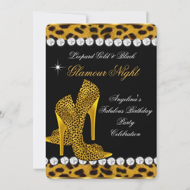 Invitation Chaussures de Parties scintillant de nuit Leopard  (Devant)