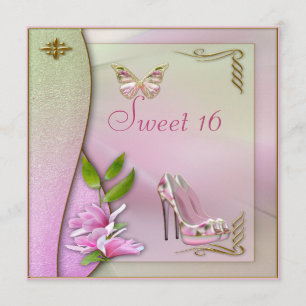 Invitation Chaussures fascinantes magnolia et bonbon 16 à