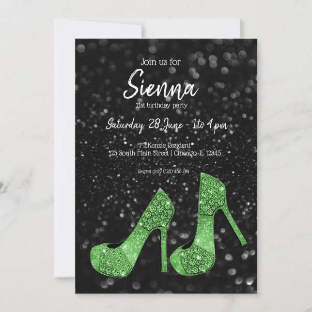 Invitation Chaussures Glam talons hauts pour toutes les occas (Devant)