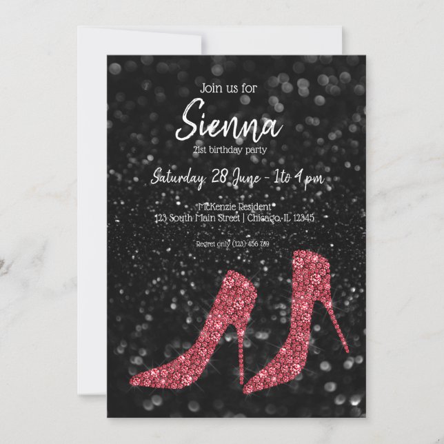 Invitation Chaussures Glam talons hauts pour toutes les occas (Devant)