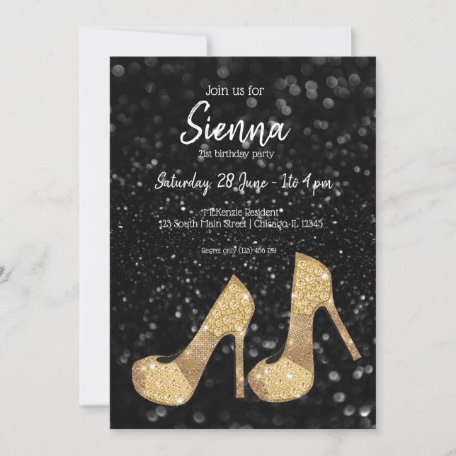 Invitation Chaussures Glam talons hauts pour toutes les occas (Devant)