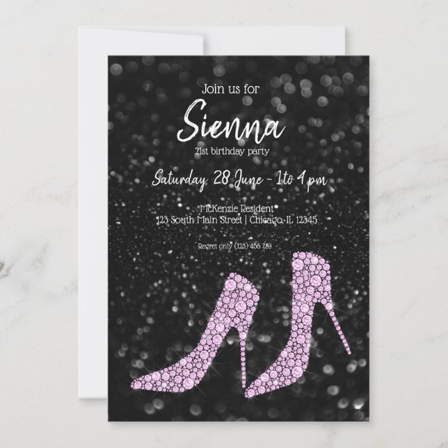 Invitation Chaussures Glam talons hauts pour toutes les occas (Devant)