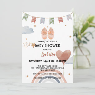 Invitation Chaussures mignonnes baby shower filles afro-améri