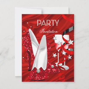 Invitation Chaussures Rouges pour Fête d'Anniversaire