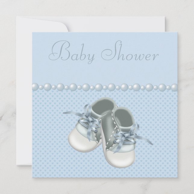 Invitation Chaussures, vêtements, perles et coeurs pour bébé  (Devant)