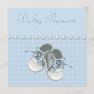 Invitation Chaussures, vêtements, perles et coeurs pour bébé 