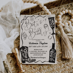 Invitation Chaussures Western & Bubbly Enterrement de Vie de