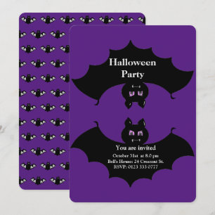 Invitation Chauve-Éffrayante d'Halloween sur Royal Purple