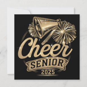Invitation Cheer Senior 2025 Pom-pom girl Graduation Classe D