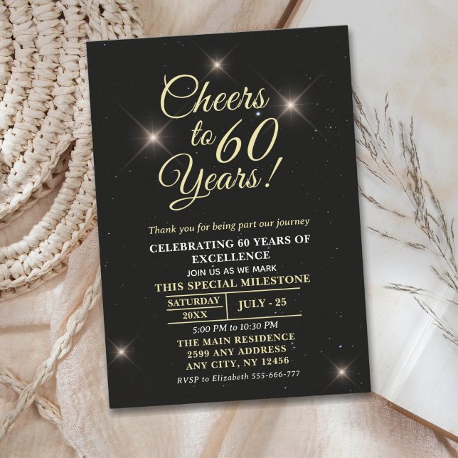 Invitation Cheer to Sixty Years - 60th Anniversary (Créateur téléchargé)