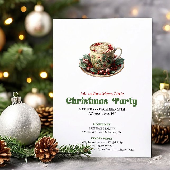 Invitation Cheerful Victorian Christmas cocoa party invite (Cheerful Victorian Christmas angel party invite

)