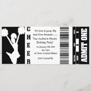 invitation cheerleading de billet