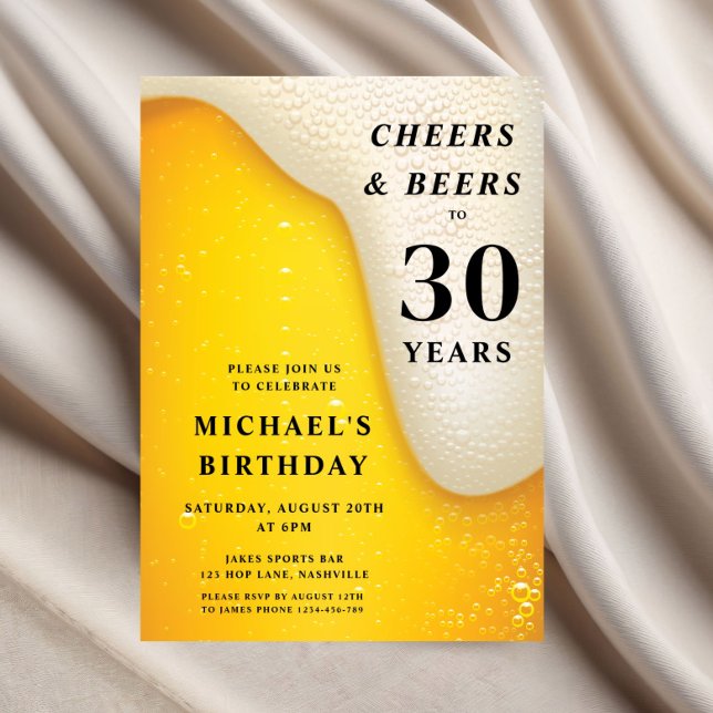 Invitation Cheers And Beers 30th Birthday (Cheers And Beers 30th Birthday Invitation)
