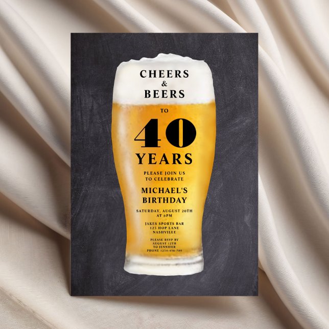 Invitation Cheers And Beers 40th Birthday (Cheers And Beers 40th Birthday Invitation)