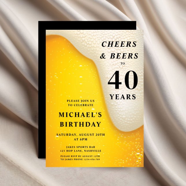Invitation Cheers And Beers 40th Birthday (Cheers And Beers 40th Birthday Invitation)
