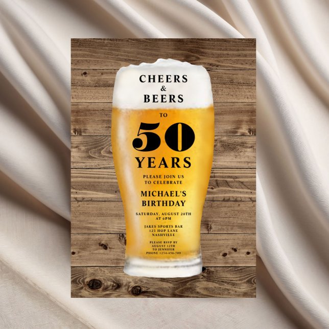 Invitation Cheers And Beers 50th Birthday (Cheers And Beers 50th Birthday Invitation)