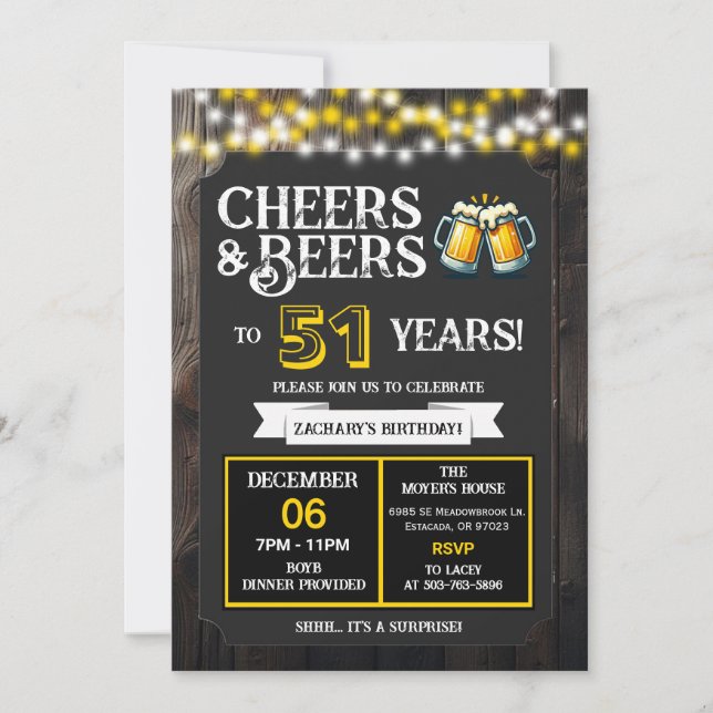 Invitation Cheers and Beers to 51 Years Surprise Backyard (Devant)