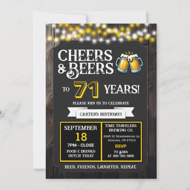 Invitation Cheers and Beers to 71 Years Brewery Birthday (Devant)