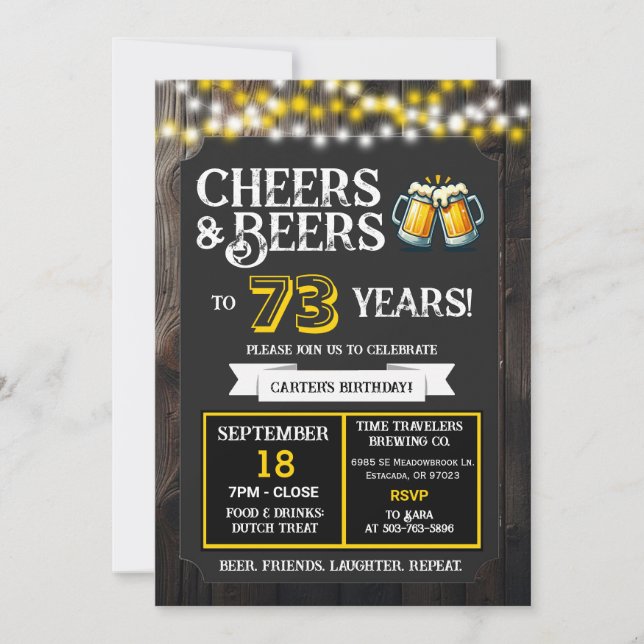 Invitation Cheers and Beers to 73 Years Brewery Birthday (Devant)
