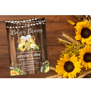 Invitation Cheers et bières Rustic Couples Douche